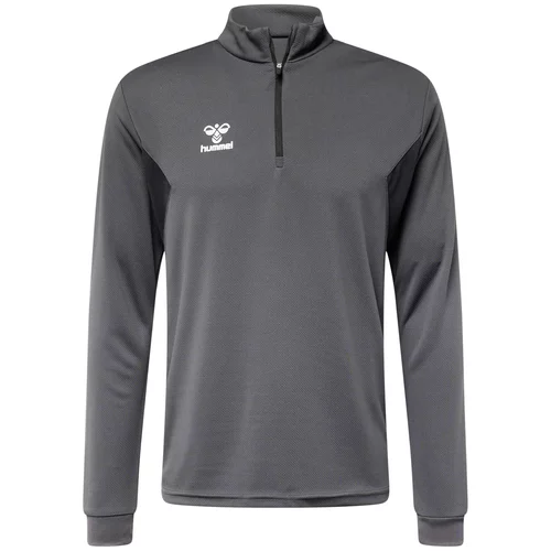 Hummel Sportska sweater majica 'AUTHENTIC' srebrno siva / bijela