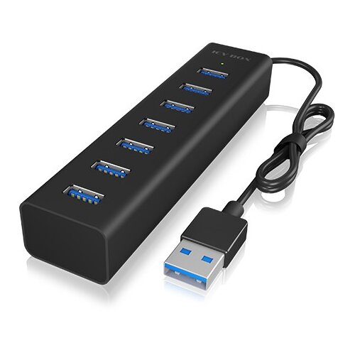 Icybox IB-HUB1700-U3 USB 3.2 Gen 1 (3.1 Gen 1) Type-A 5000 Mbit/s Crno Cene