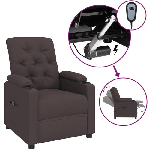 VidaXL Električni naslanjač temno rjavo blago, (20927731) Slike