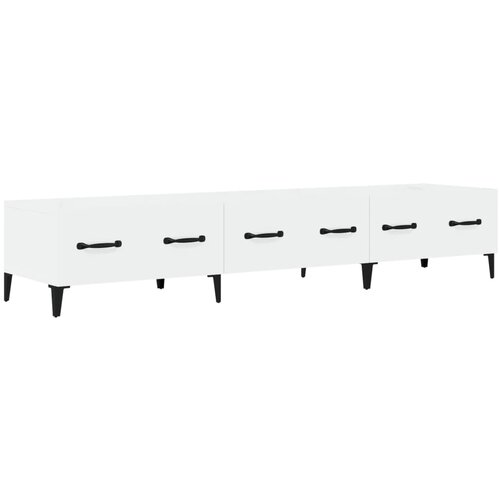 Maison Chic TV omarica - TV stojalo - Televizijska omarica visok sijaj bela 150x34,5x30 cm inženirski les, (21699150) Slike