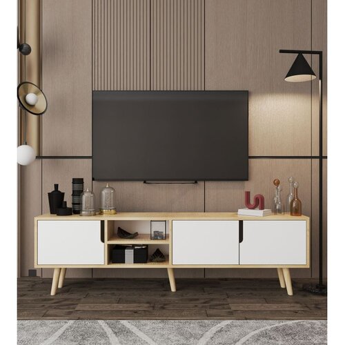 Hanah home TV komoda Latina 180, 180 cm, hrast Sapphire / bela Cene