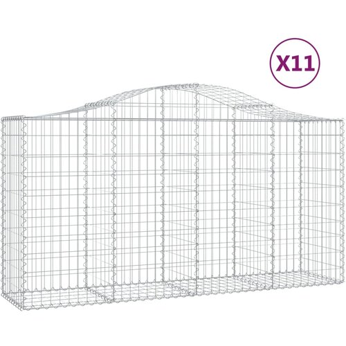 Lučne gabionske ko&amp;scaron;are 11kom 200x50x100/120cm pocinčano željezo Slike