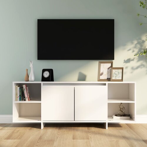 Furnova TV omarica bela 130x35x50 cm iverna plošča, (21924609) Cene