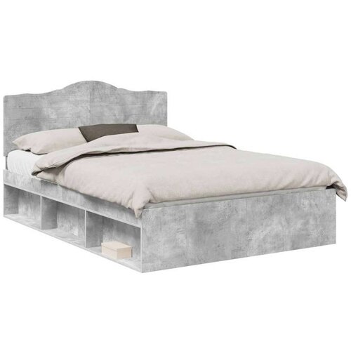  Okvir za krevet Beton 160 x 200 cm Čvrsto borovo drvo Slike