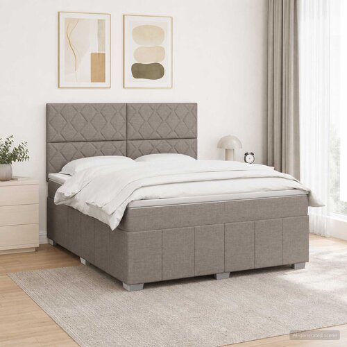  Boxspring krevet s madracem Sivosmeđa 160 x 200 cm Tkanina Cijene