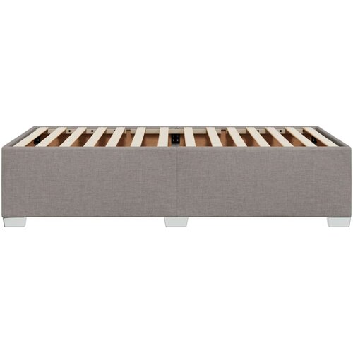  Okvir za krevet bez madraca smeđesivi 100 x 200 cm od tkanine Slike
