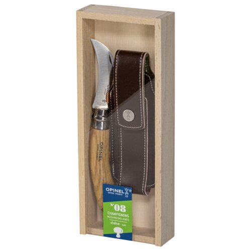 Opinel mushroom knife oak handle w. brush + pencil case &amp;amp; sheath Slike
