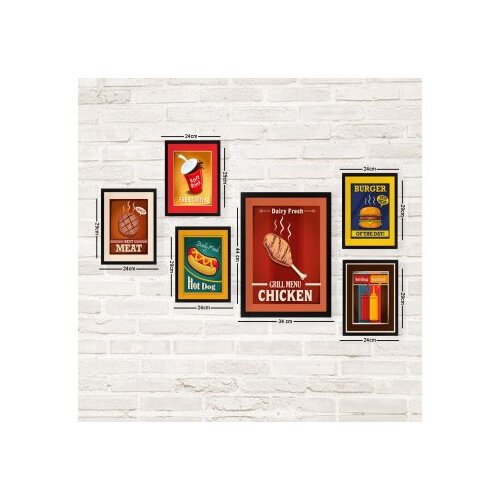 Wallity dekorativna slika SET_088, 24x44cm, 6 delova Cene