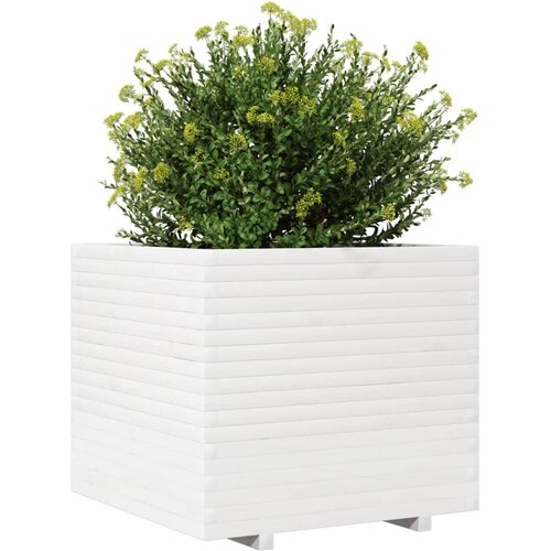  Vrtna sadilica bijela 80 x 80 x 72 cm od masivne borovine Slike