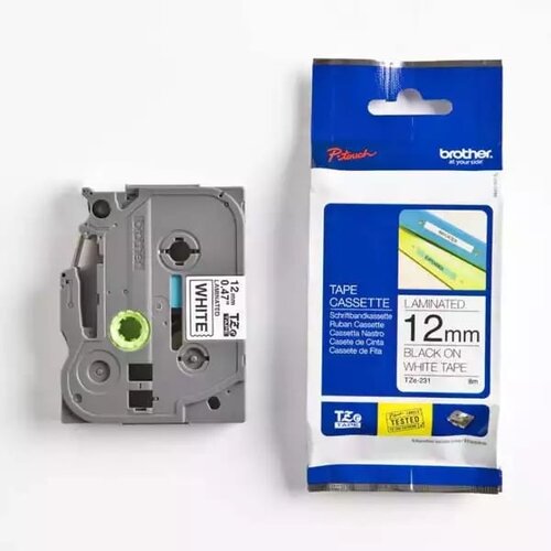 Brother labelling tape TZE-231 white/black 12 mm Slike