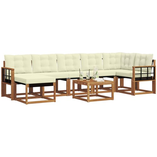  Set vanjskih sofa 8 kom. Prirodna i krem Slike
