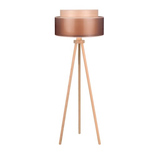  duolla - podna lampa wood boho 1xE27/15W/230V prečnik 45 cm bakarna/braon/bež Slike
