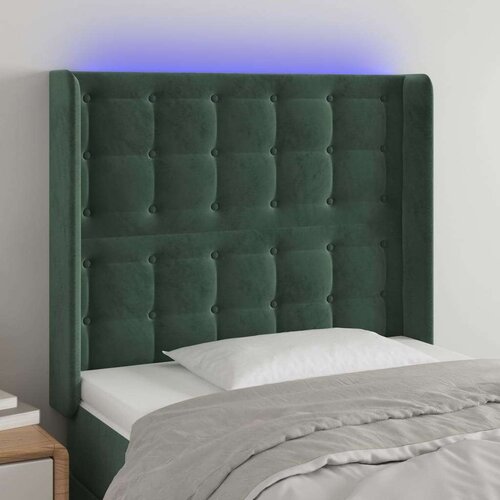  LED posteljno vzglavje temno zeleno 83x16x118/128 cm žamet, (20933647) Slike