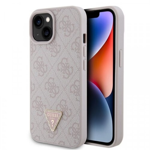 Guess leather 4G Maska za telefon za iPhone 15, Siva Slike