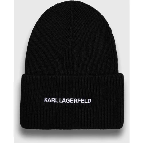 Karl Lagerfeld Kapa s primesjo kašmirja črna barva