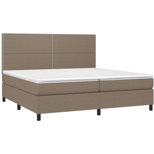 vidaXL Krevet box spring s madracem LED smeđesivi 200x200 cm tkanina Cijene