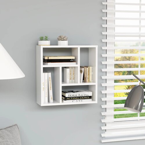 Polica visoki sjaj bijela 45,1 x 16 x 45,1 cm od iverice Slike