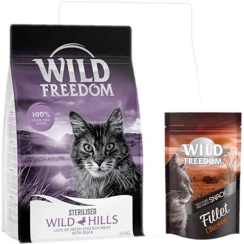 Wild Freedom 6,5 kg + 100 g Filet Snack piletina gratis! - Wild Hills Sterilised - pačetina