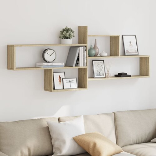 VidaXL Stenska polica sonoma hrast 167,5x18x68 cm inženirski les Slike