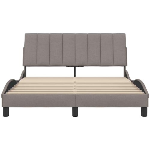  Okvir za krevet bez madraca smeđesivi 140 x 190 cm od tkanine Slike