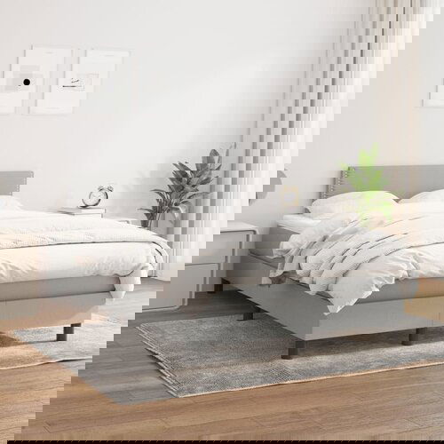 The Living Store Box spring postelja z vzmetnico svetlo siva 120x200 cm blago - Box Spring Postelja, (21515179) Slike