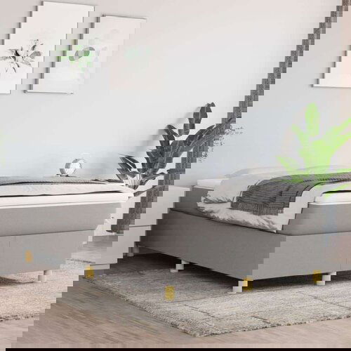  Box spring postelja z vzmetnico svetlo siva 120x200 cm blago, (20725750) Slike