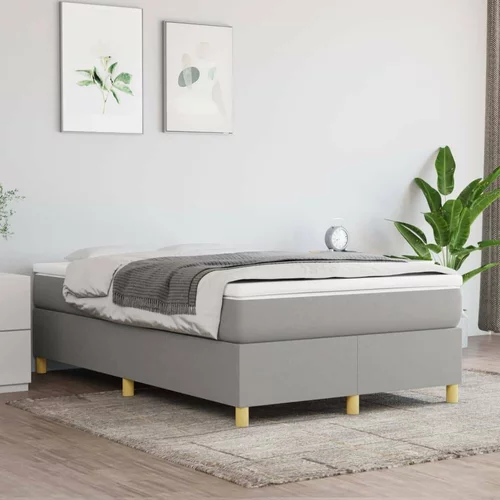  Box spring postelja z vzmetnico svetlo siva 120x200 cm blago, (20725750)