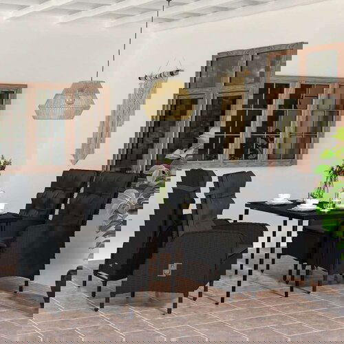  Vrtna jedilna garnitura 5-delna z blazinami črna, (20674454) Cene
