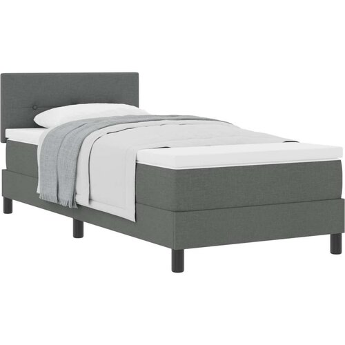 Box Spring Krevet s Dušekom Tamno Sivi 90x200 cm Tkanina Cijene