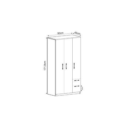 Hanah home Ormar Merlin, 90x171.8x45 cm, , Smeđa Slike