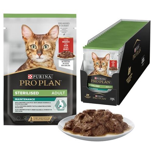 Pro Plan PURINA Vlažna hrana za sterilisane mačke Govedina 85g PAKET 24/1 Slike