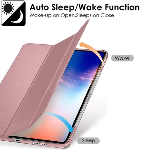  Maska na preklop Tablet Stripes za Samsung Tab A9 Plus/ X210, Roze, Zlatne boje Cene
