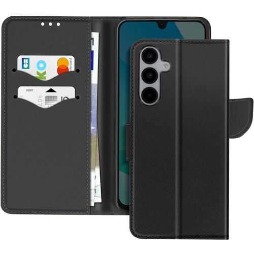 AVIZAR Ohišje za Samsung Galaxy A16 Denarnica Usnje Saffiano Fancy, Črna, (5000012181) Cene