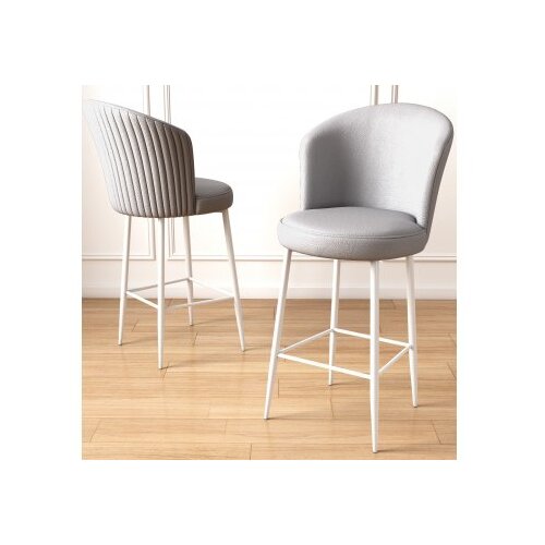 Hanah home Set barskih stolica Uras, 2 dijela, sivo-bijela Cene