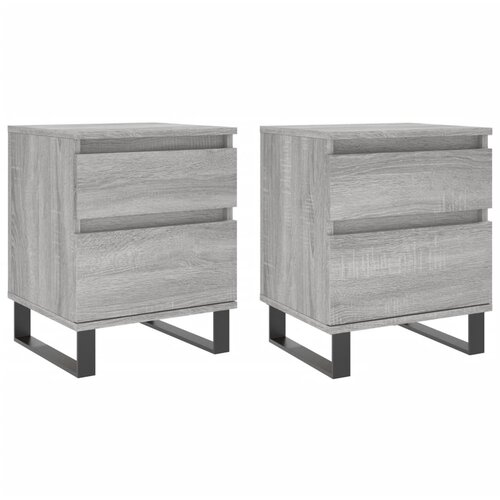 Maison Chic Dvo delni komplet Nočne omarice - Nočne mize siva sonoma 40x35x50 cm inženirski les, (21687974) Slike