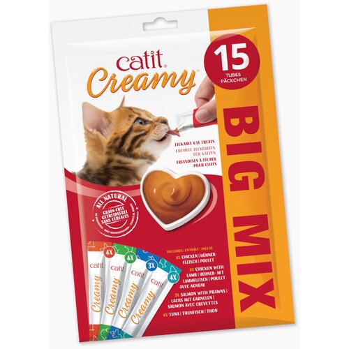 Catit Creamy 15 x 10 g - Mije&amp;scaron;ano pakiranje (4 vrste) Slike
