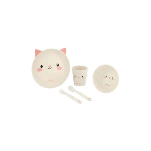 Kikka Boo SET ZA JELO BAMBUS CAT PINK