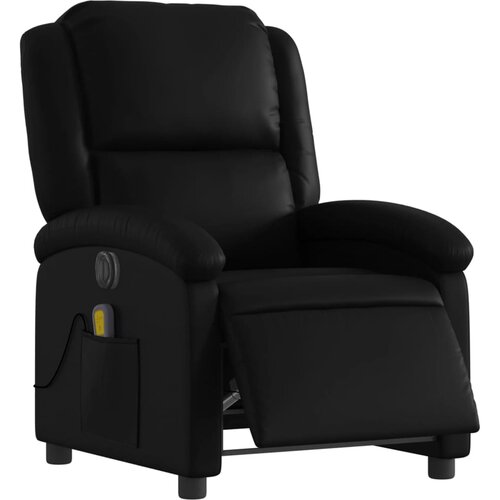  Električni masažni naslonjač od umjetne kože crni Slike