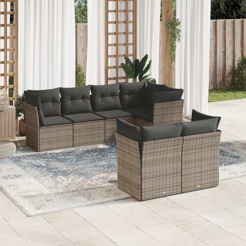 vidaXL 7-dijelni set vrtnih sofa sivi od poliratana Cijene