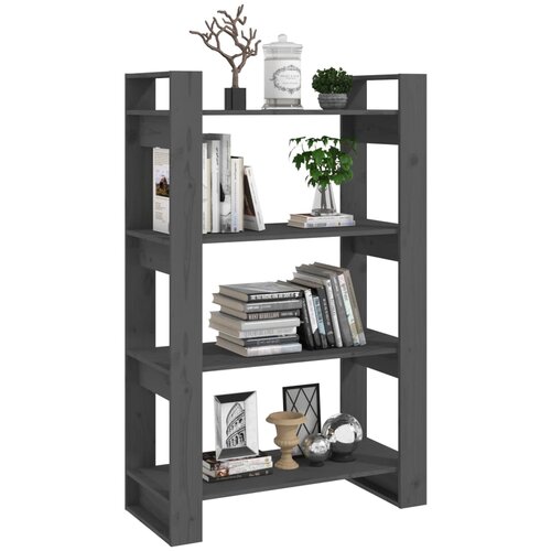  za knjige / pregrada sivi 80x35x125 cm od borovine Slike