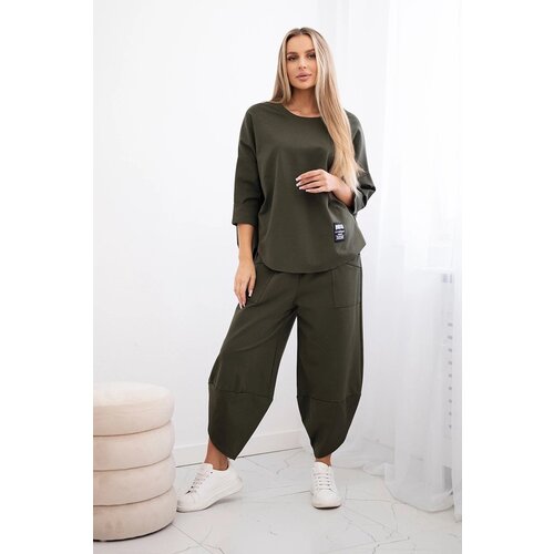Kesi Set Punto Milano winter sweatshirt + pants khaki Cene