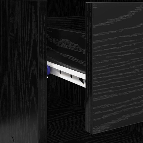  Stol s ladicama Crni hrast 90 x 49 x 75 cm Konstruirano drvo Slike