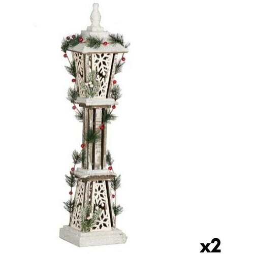  Lanterne Bijela Smeđa Drvo Plastika 18 x 80 x 18 cm (2 kom.) Slike