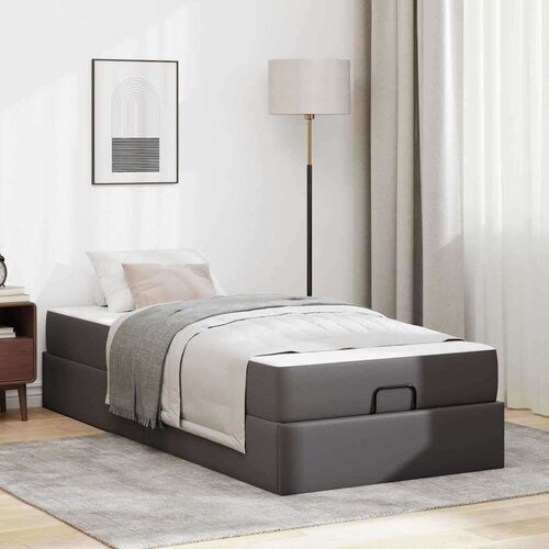  Posteljni okvir z vzmetnico z vzmetnico 2 pcs Siva PVC, (5000121309) Cene