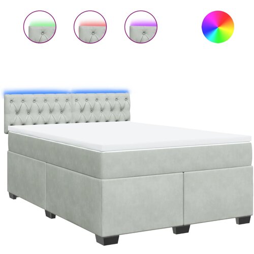Maison Chic Box spring postelja - Vzmetna postelja z vzmetnico svetlo siva 160x200 cm žamet SL11140, (21900813) Cene