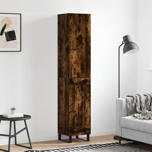  Visoka komoda dimljeni hrast 34,5x34x180cm konstruiranog drva Cijene