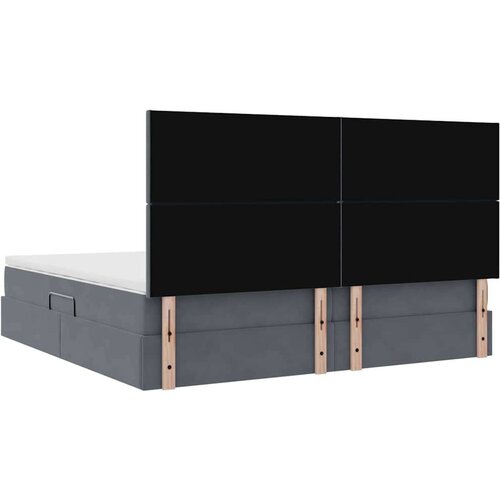  Krevet s prostorom za pohranu s LED-om Tamno siva 200 x 200 cm Slike