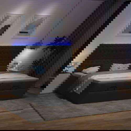 vidaXL Okvir kreveta s madracima crni 160x200cm od tkanine Cene