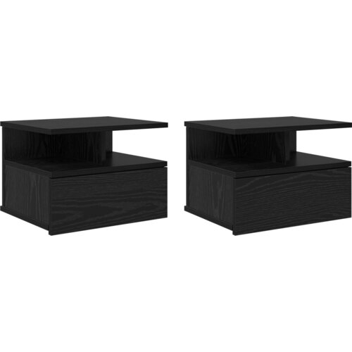VidaXL levitanti noćni ormarići 2 komada Crni hrast 40x31x27 cm Inženjersko drvo Slike