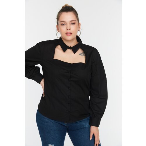 Trendyol Curve Black Collar Detailed Woven Shirt Slike